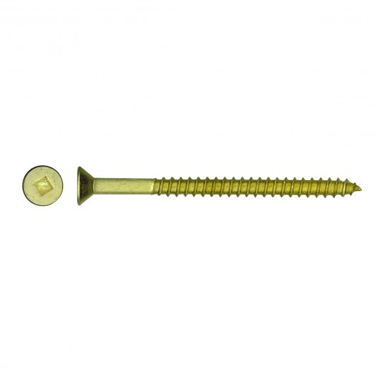#10 x 1-1/2" Countersunk Brass Wood Screw 100 Pc. 203-197